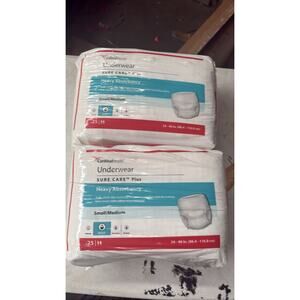 Cardinal Health Sure Care Plus Heavy Underwear S/M 34-46" 2x25ct 50 Total
